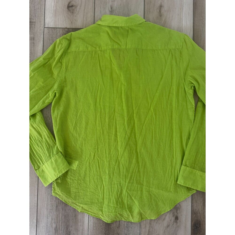 J.Crew Lime Green Garcon Classic Fit 100% Cotton Button Down Shirt Size 4 Summer - Picture 9 of 15